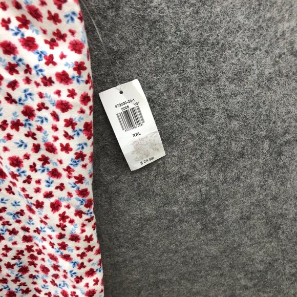 NWT Old Navy Cami Bodysuit Womens XXL Americana Floral Red Blue Square Neck - Picture 5 of 10